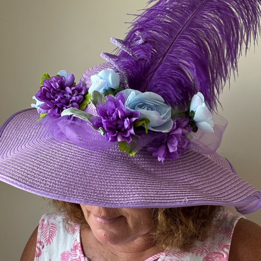 Elegant Purple Floral Women's Hat